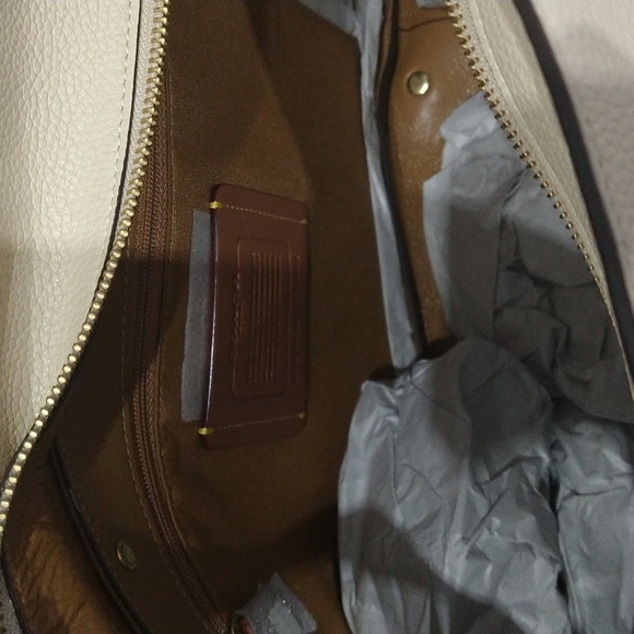 Coach Alana Pebbled Leather Colorblock Tote Bag - Picture 11 of 13